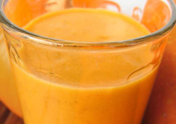 This Creamy Pumpkin Smoothie is loaded with vitamin A and antioxidant carotenoids and is a good source of vitamins C, K and E, and lots of minerals, including magnesium, potassium and iron. I'll drink to that!